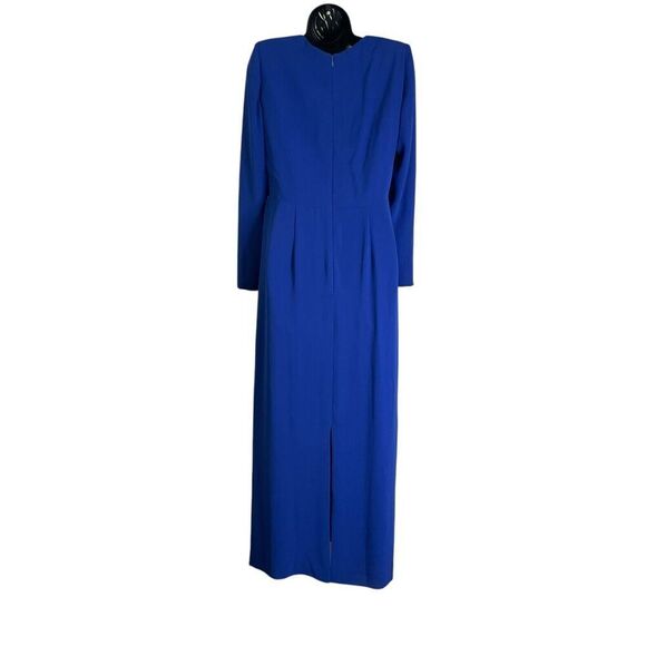 Lilli Diamond Vintage Blue Sheath Midi Rhinestone Beaded Dress Long Sleeve 10 - Picture 15 of 15